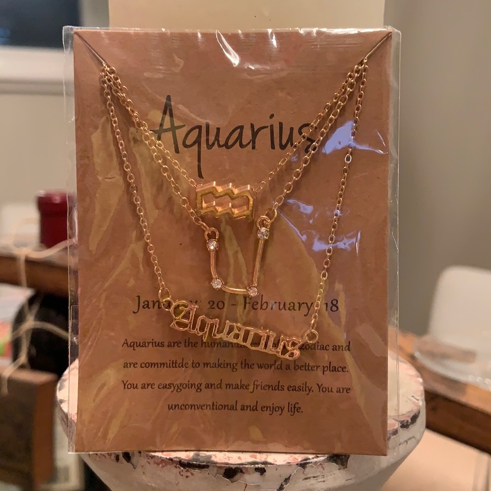 New Aquarius Zodiac Sign & Constellation Necklace
